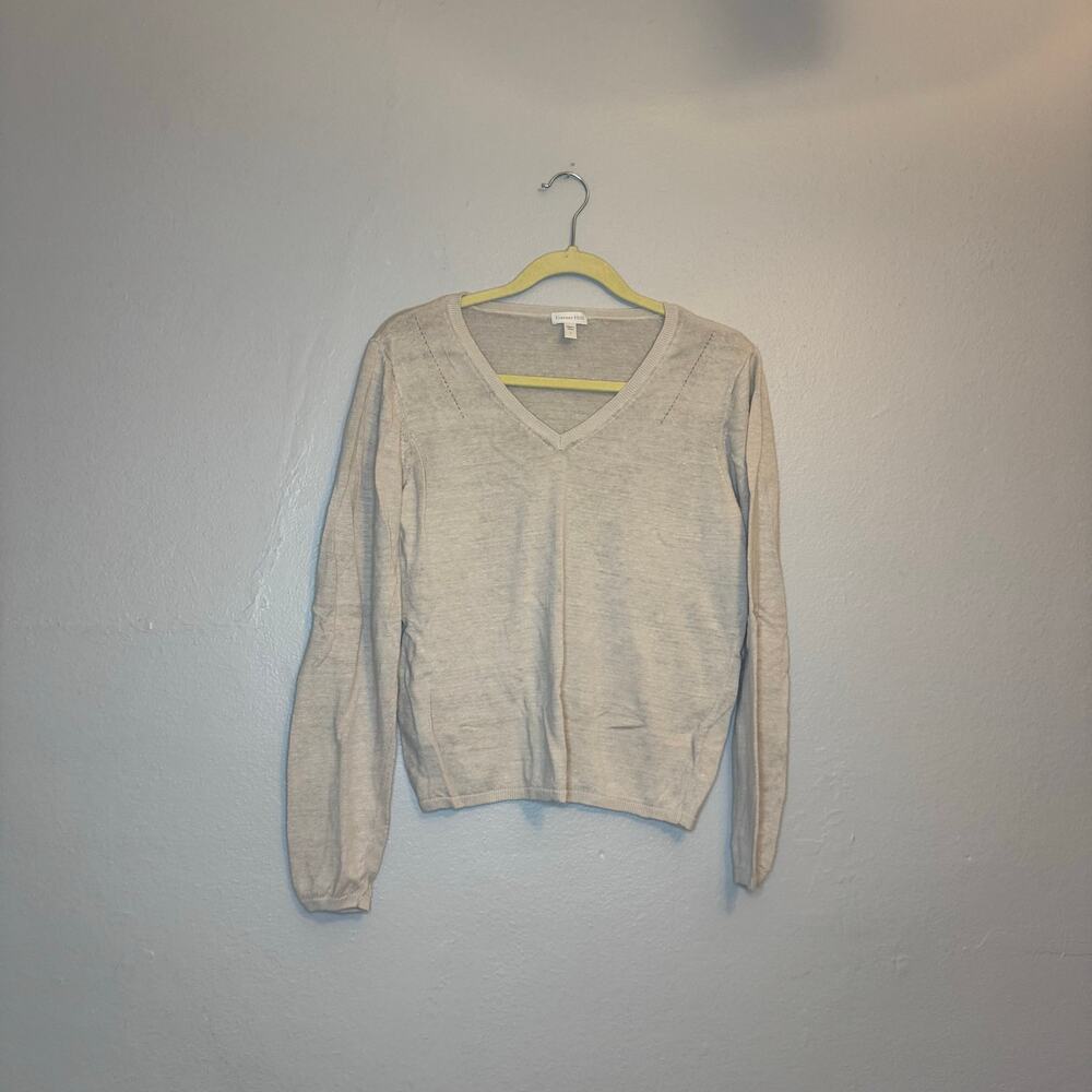 100% Linen Garnet Hill Oatmeal Sweater
